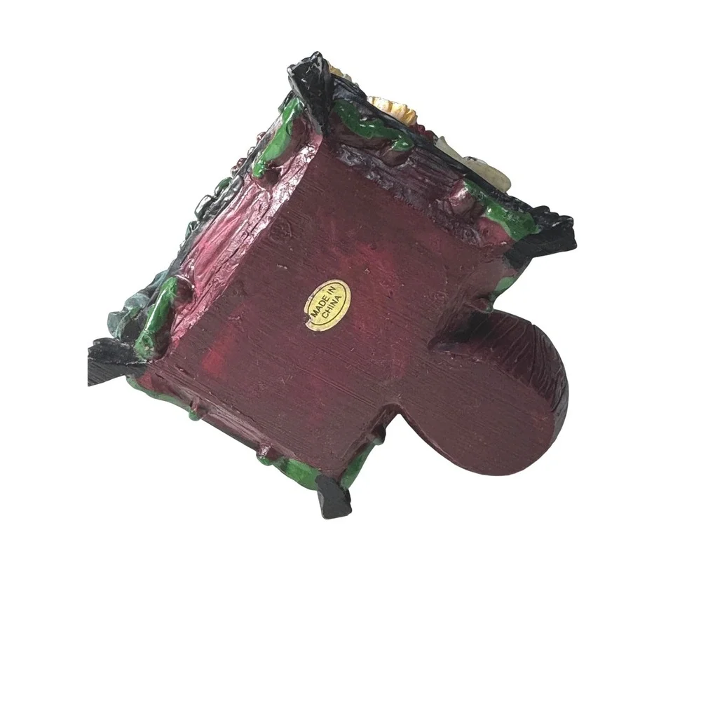 Adorable Teddy Bear Christmas‎ Treasure Chest Musical Trinket Box Figurine